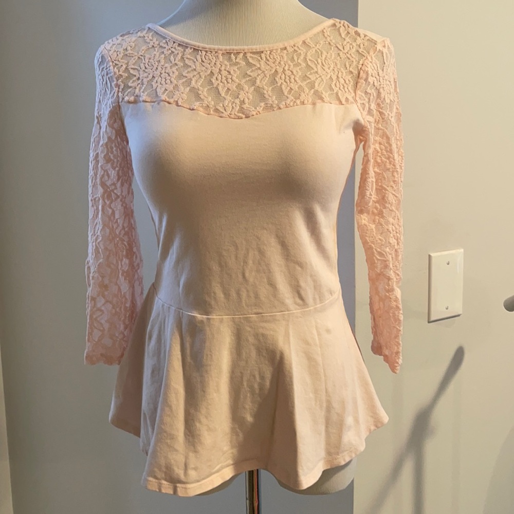 Express Lace Peplum Top